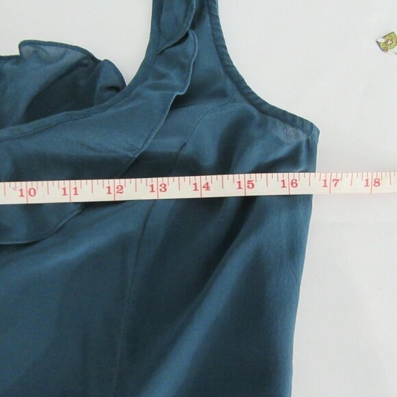 Kimchi Blue Teal Ruffle Silk Cutout Dress - Picture 9 of 10